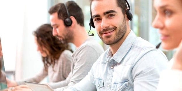 call center with phone representatives