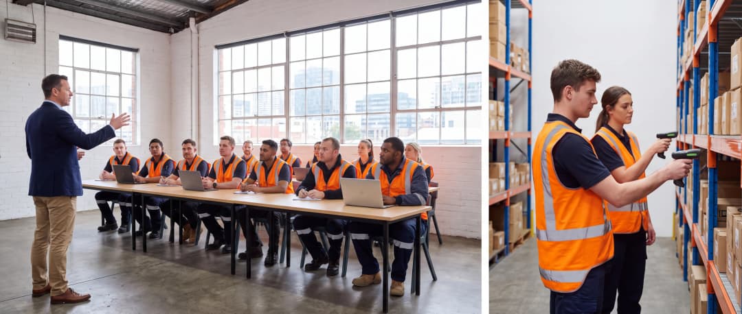 Professional accounting analysts reviewing financial data on computer monitors in modern office