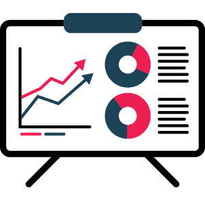 charts and graphs on a easel