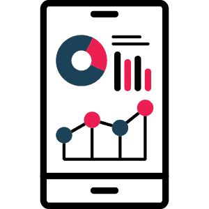 charts and graphs on a cell phone