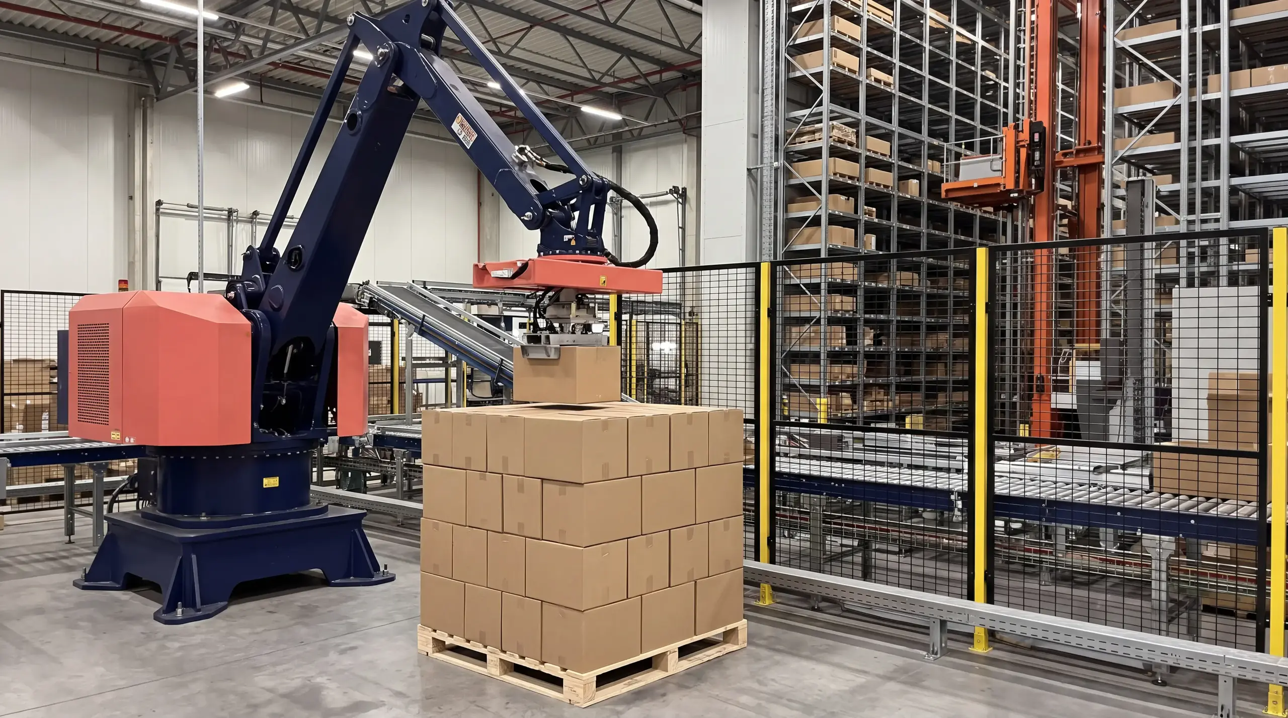 conveyor system in a warehouse