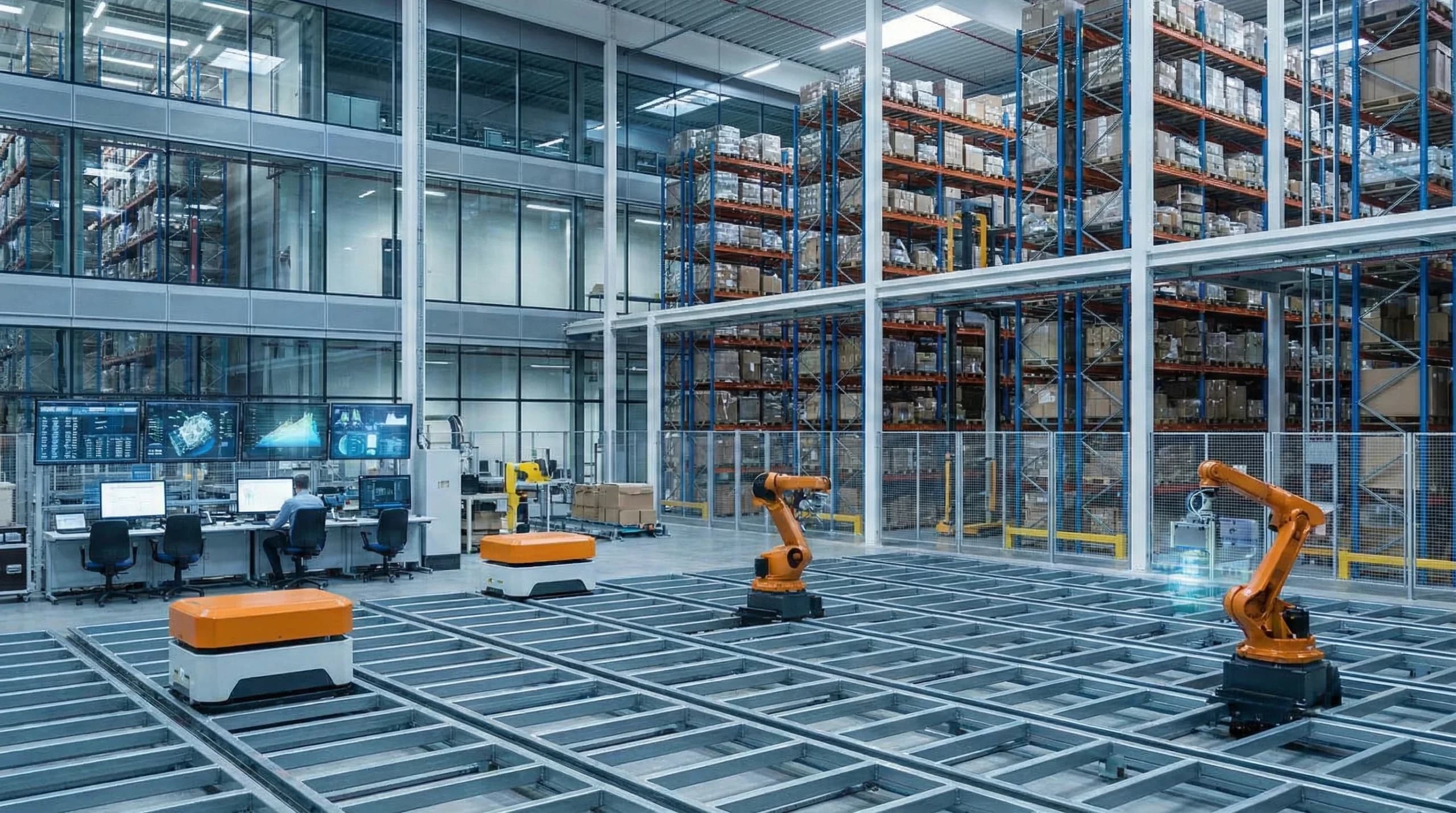 A modern warehouse with automated systems and advanced technology