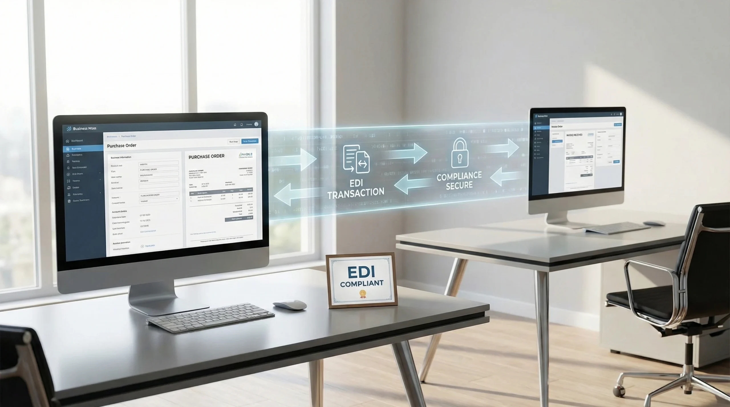 EDI compliance illustration of edi transaction between two computers