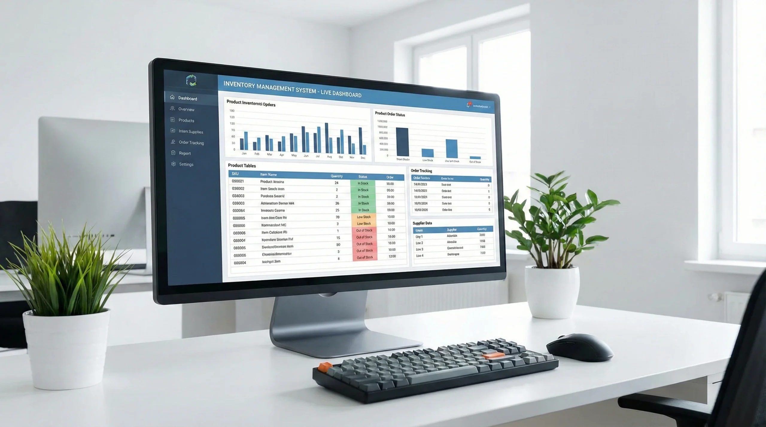 A computer screen displaying a digital inventory system