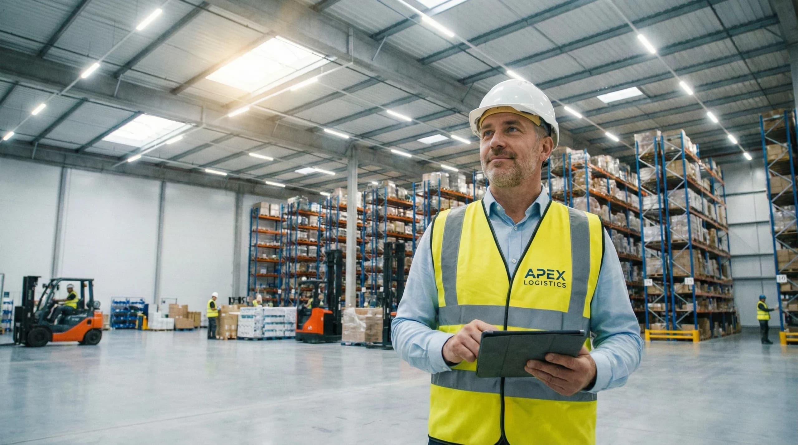 male warehouse manager in warehouse