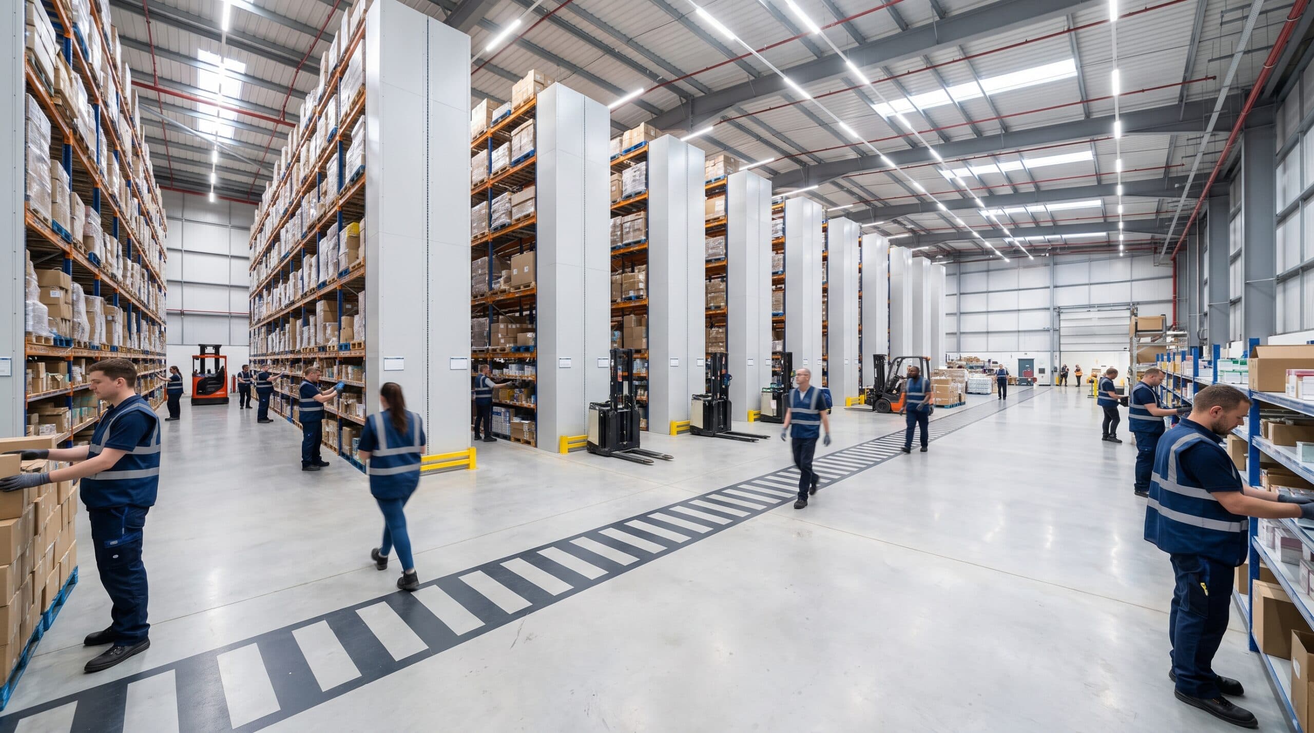 Pharmaceutical 3PL warehouse interior view