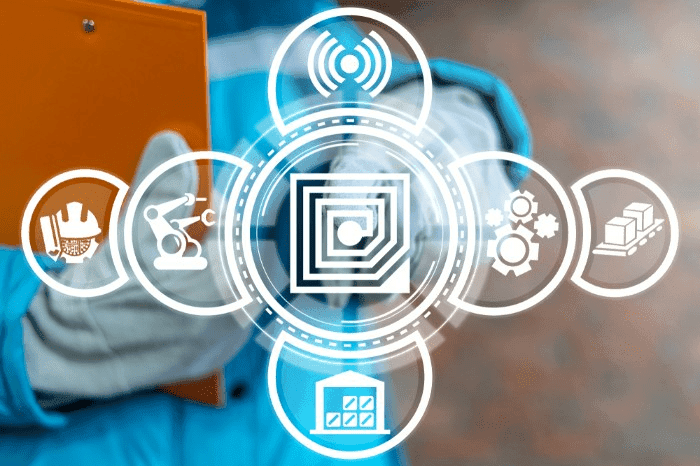 RFID and warehouse icons