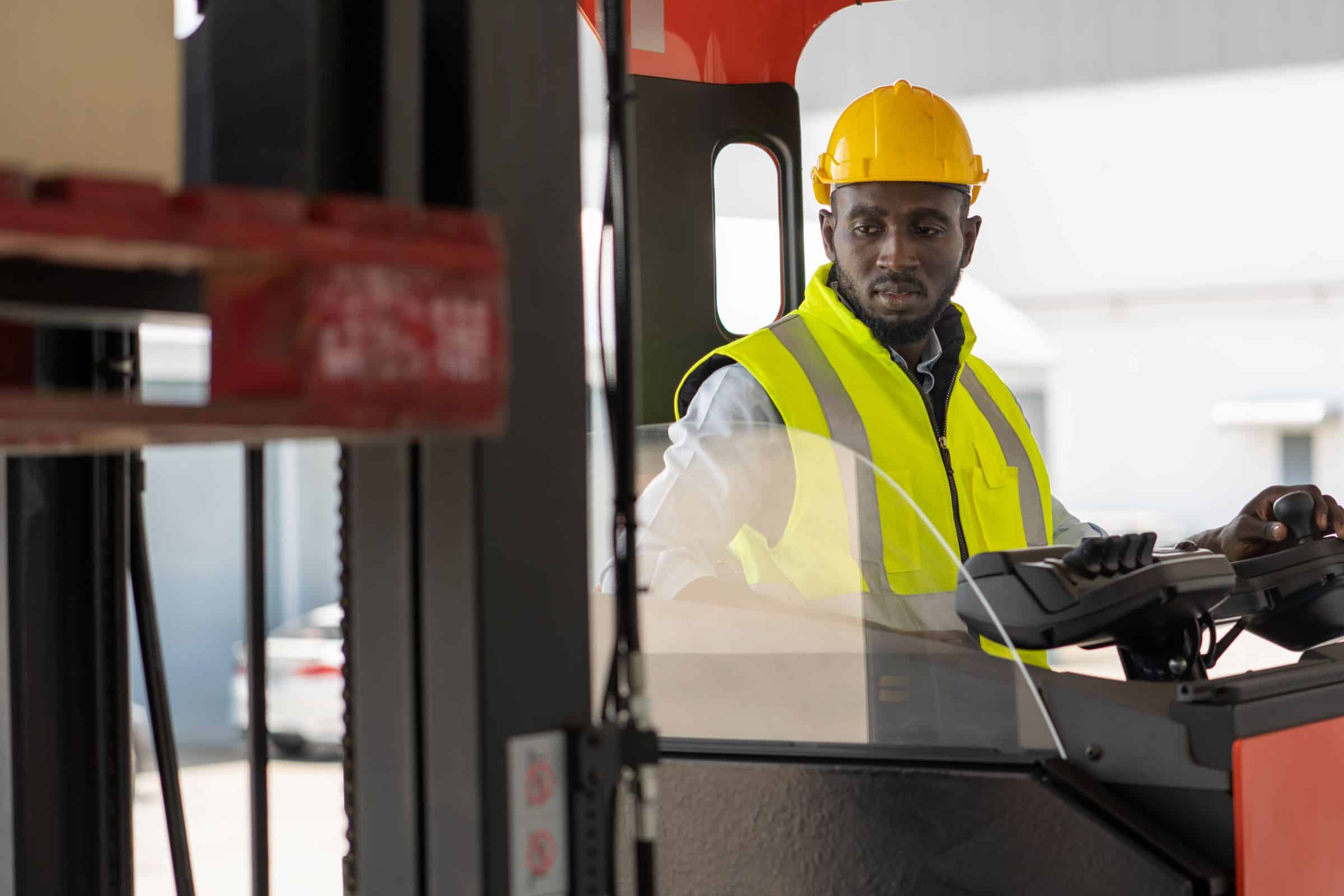 man on forklift