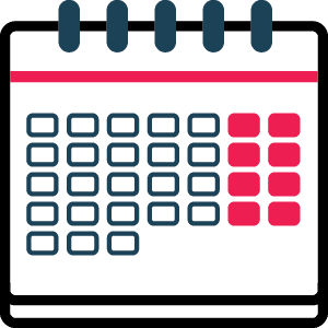 calendar with marked off dates