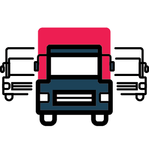 row of trucks