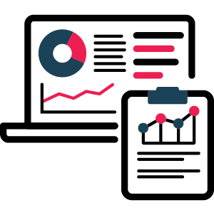 Warehouse metrics and reporting icon
