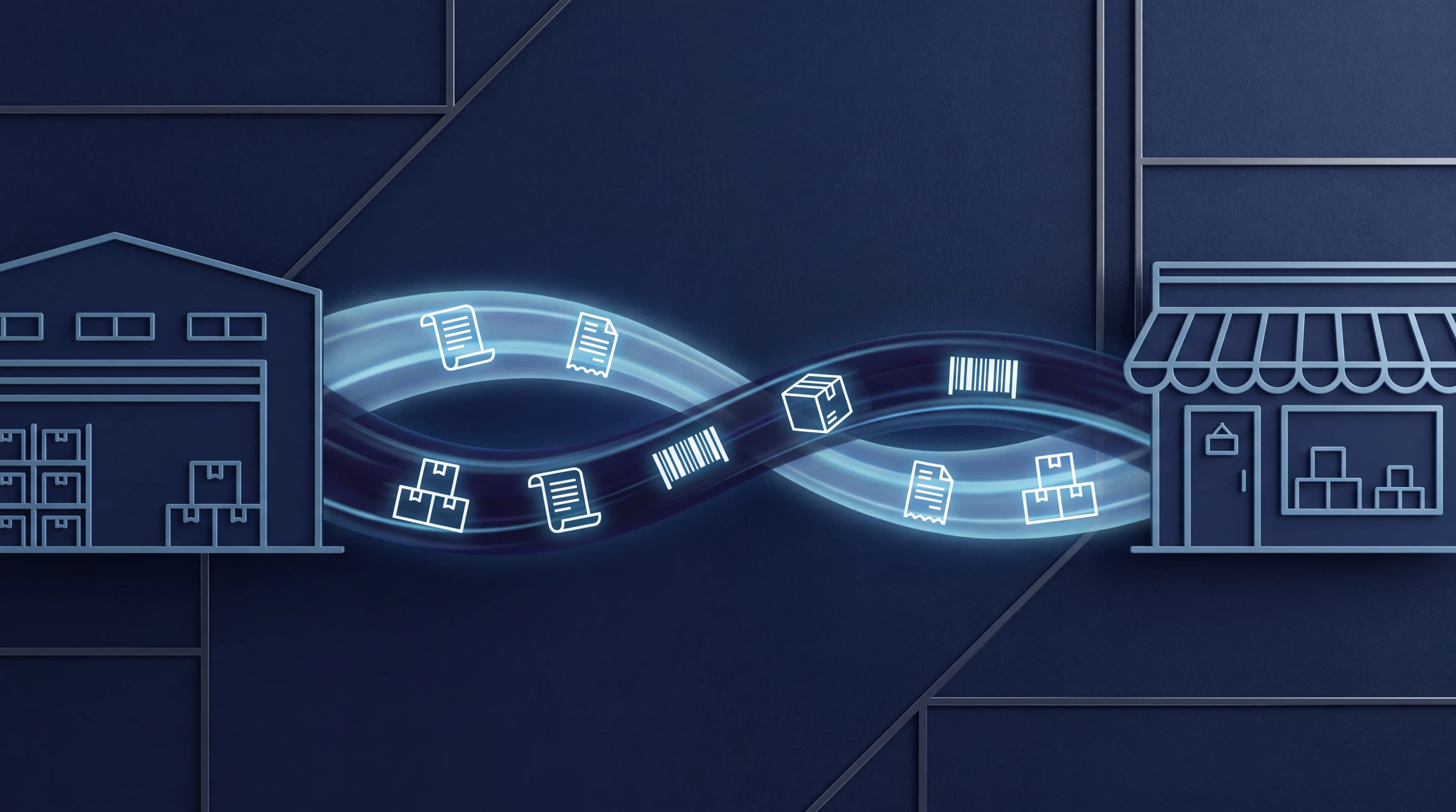 Electronic Data Interchange spelled out with icons for each word