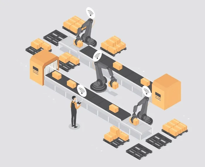 robots and conveyor belts