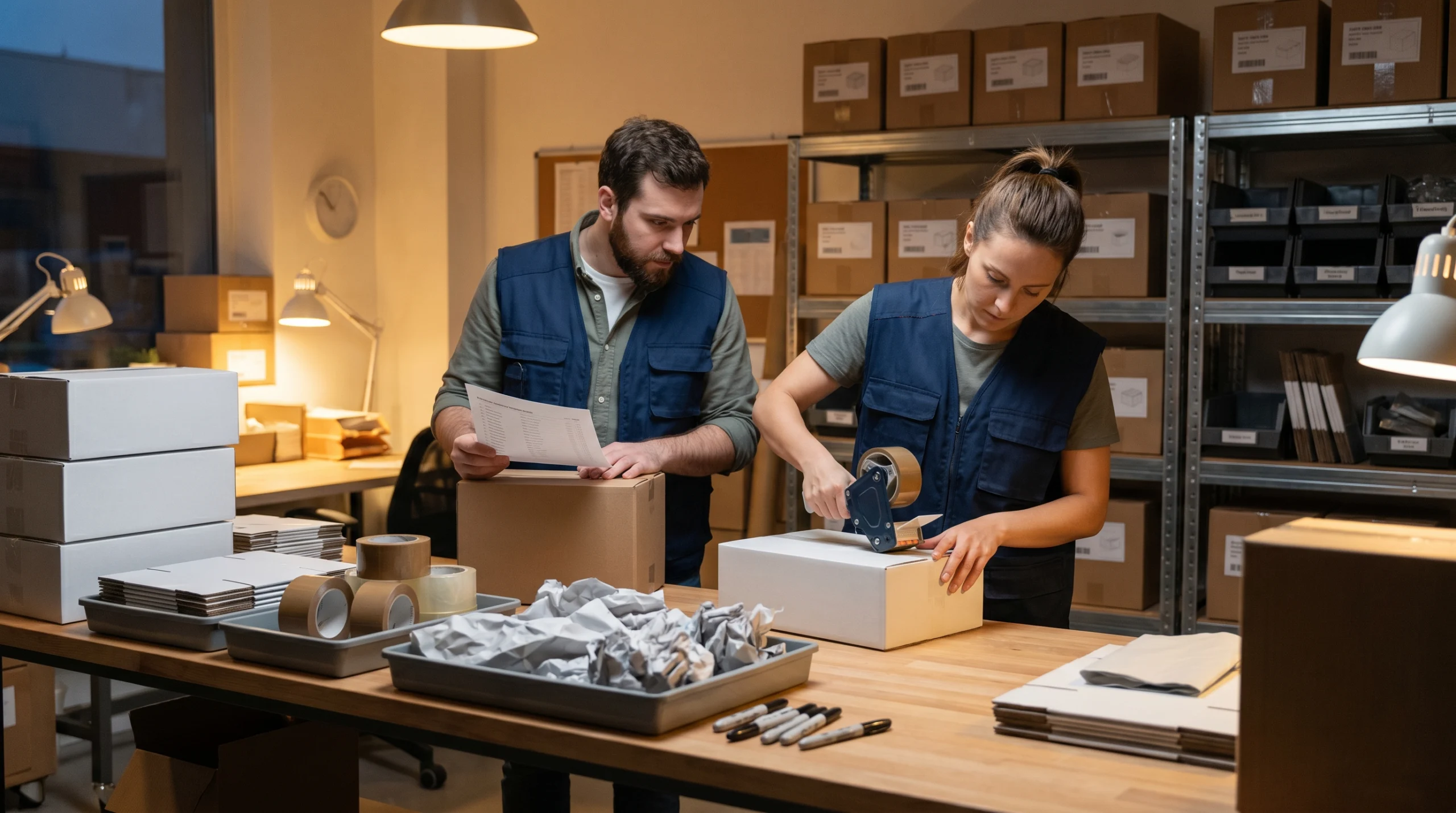 Supervisor and worker at picking station