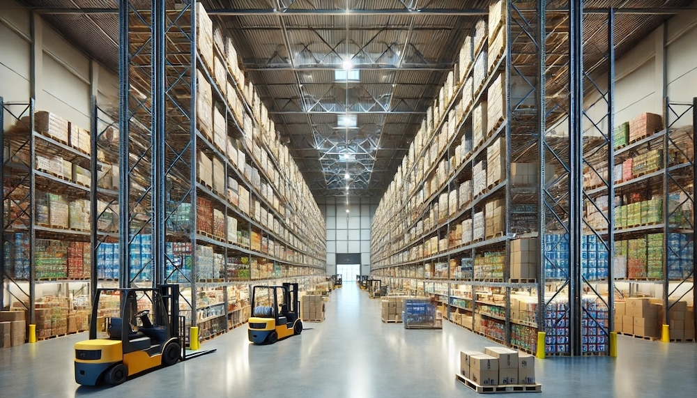 interior of food distribution warehouse