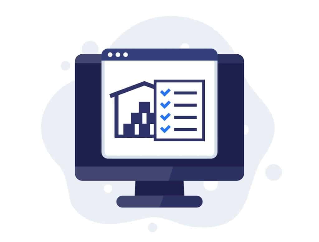 illustration of manufacturing inventory management software computer