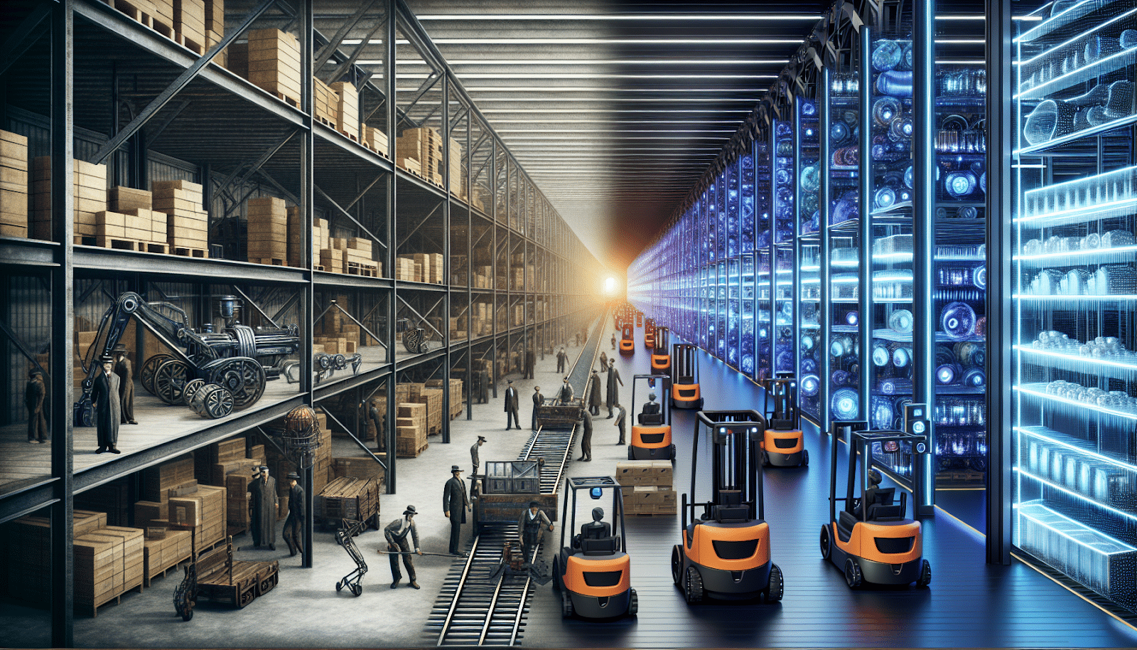 Evolution of warehouse automation from early 1900s to 21st century