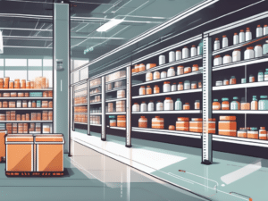 A modern pharmaceutical warehouse with automated systems like conveyor belts