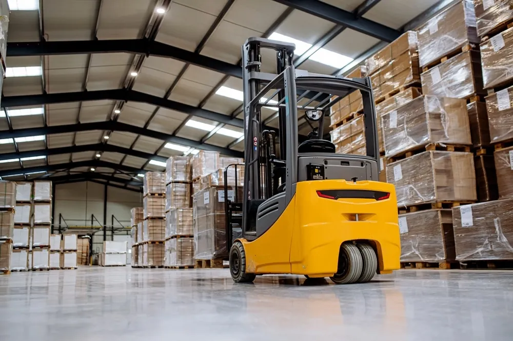 forklift in warehouse receiving process
