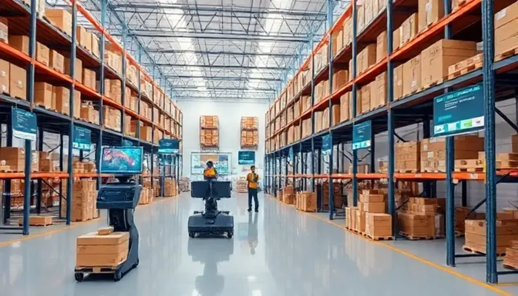case picking robots in warehouse
